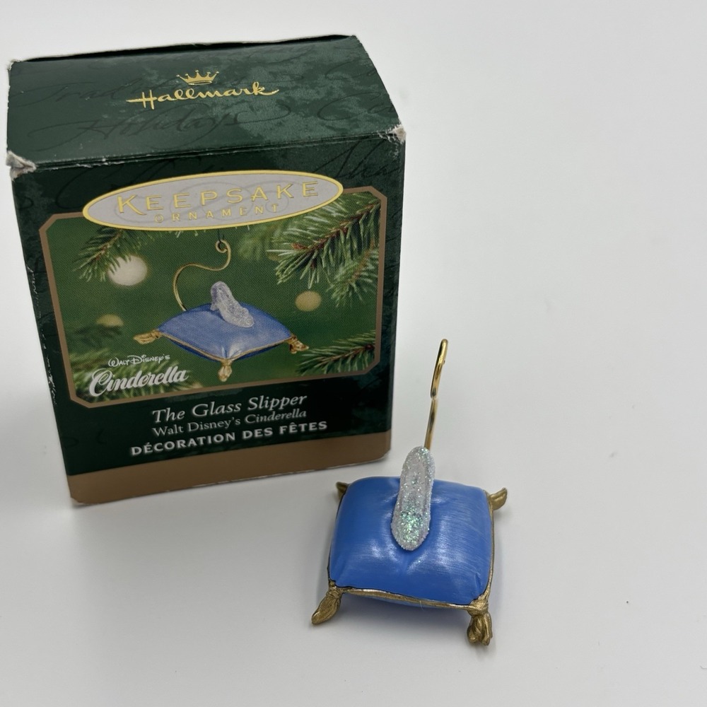 Walt Disney's Cinderella 2001 Miniature The Glass Slipper Hallmark Tree Ornament